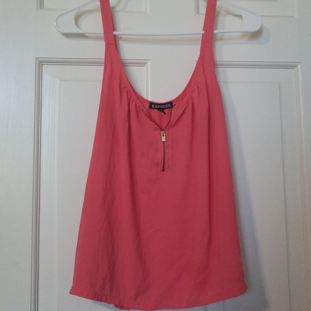 Coral and blue Express tank with zipper detail